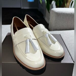 Franco Sarto Cream Tassel Loafers NIB
